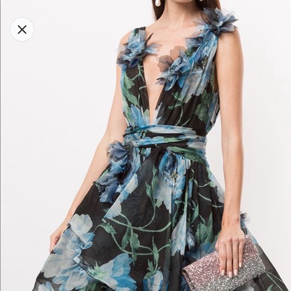 Marchesa couture floral chiffon gown - Picture 7 of 7